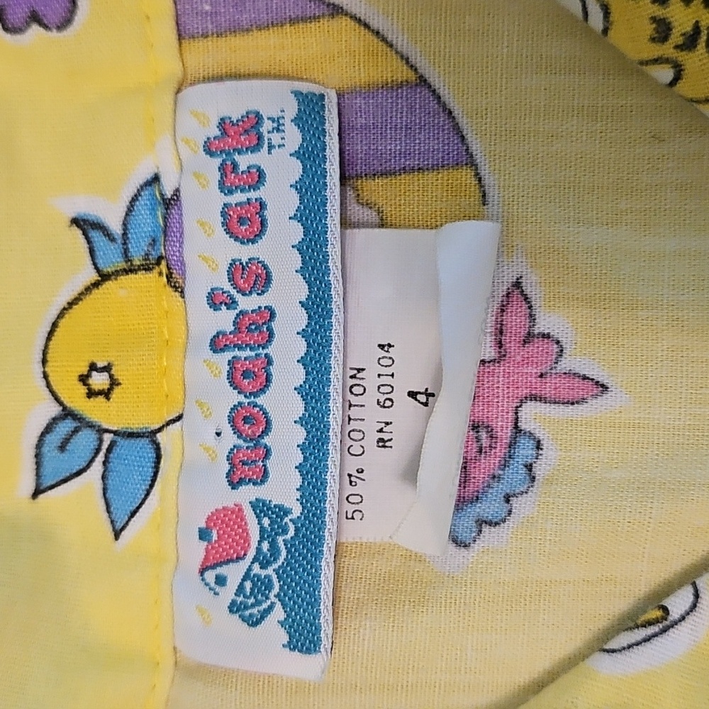 Vintage Noah's Ark toddler boy Shirt 4T Yellow EASTER - Picture 7 of 7